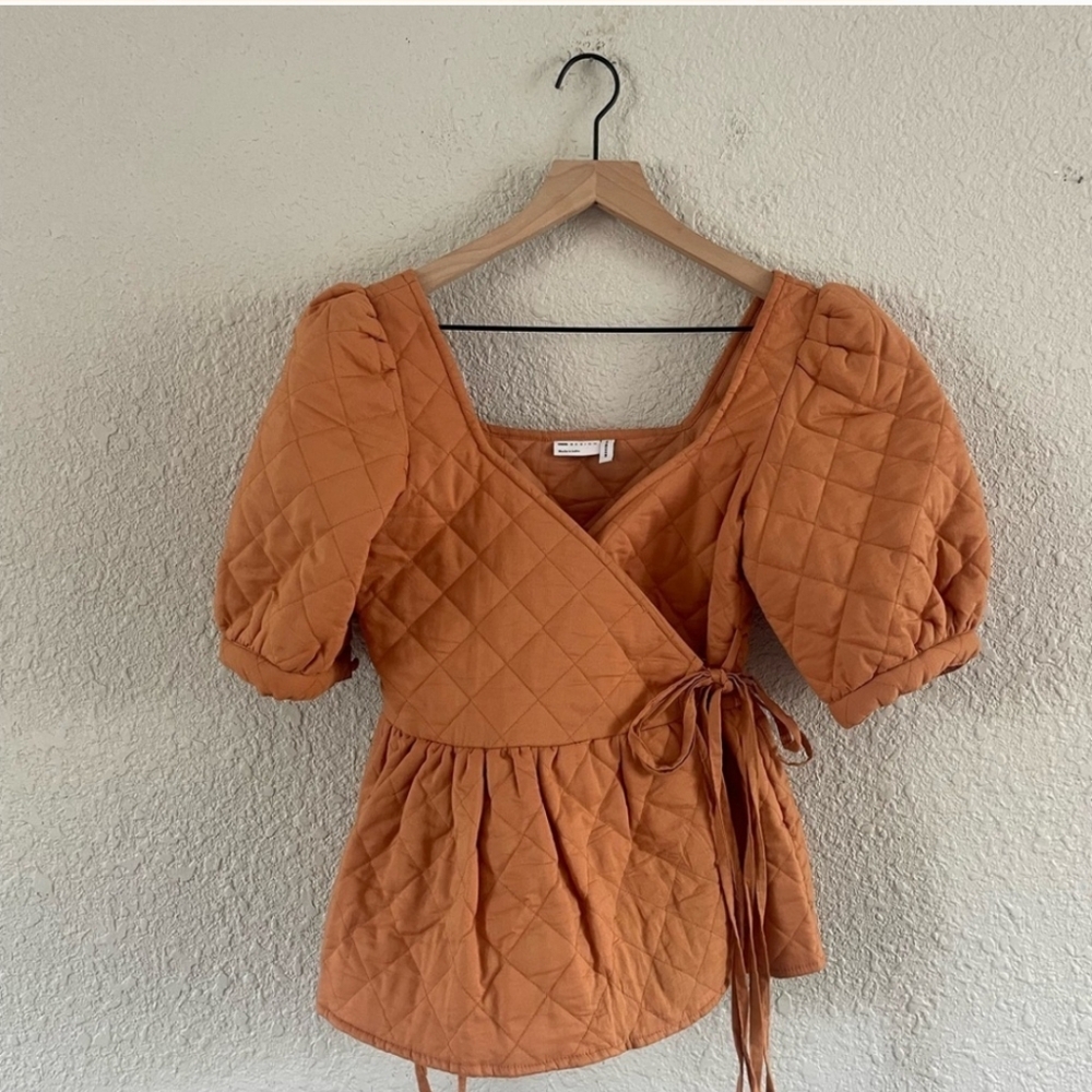 Quilted Orange Wrap asos Top